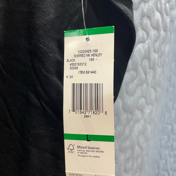 Black Blouse Shirt Top 3/4 sleeve - Picture 3 of 9